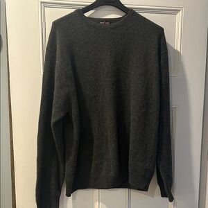 Weir Golf 100% Cashmere Crewneck Dark Grey Sweater Large